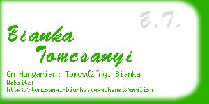 bianka tomcsanyi business card